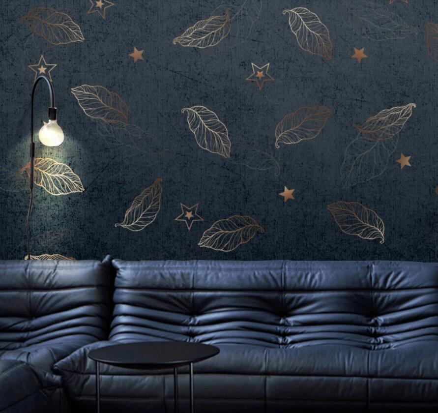 3D Golden Leaves 1566 Wall Murals Wallpaper AJ Wallpaper 2 