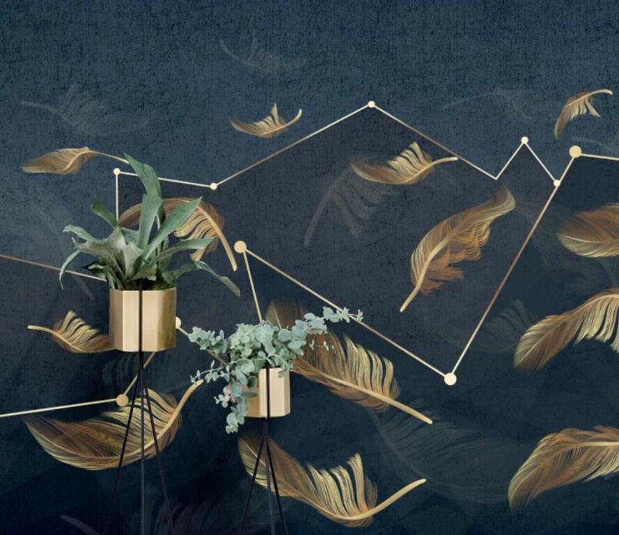 3D Golden Feather 1753 Wall Murals Wallpaper AJ Wallpaper 2 