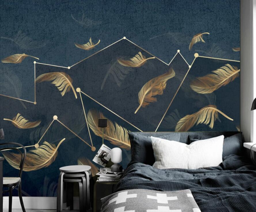 3D Golden Feather 1753 Wall Murals Wallpaper AJ Wallpaper 2 