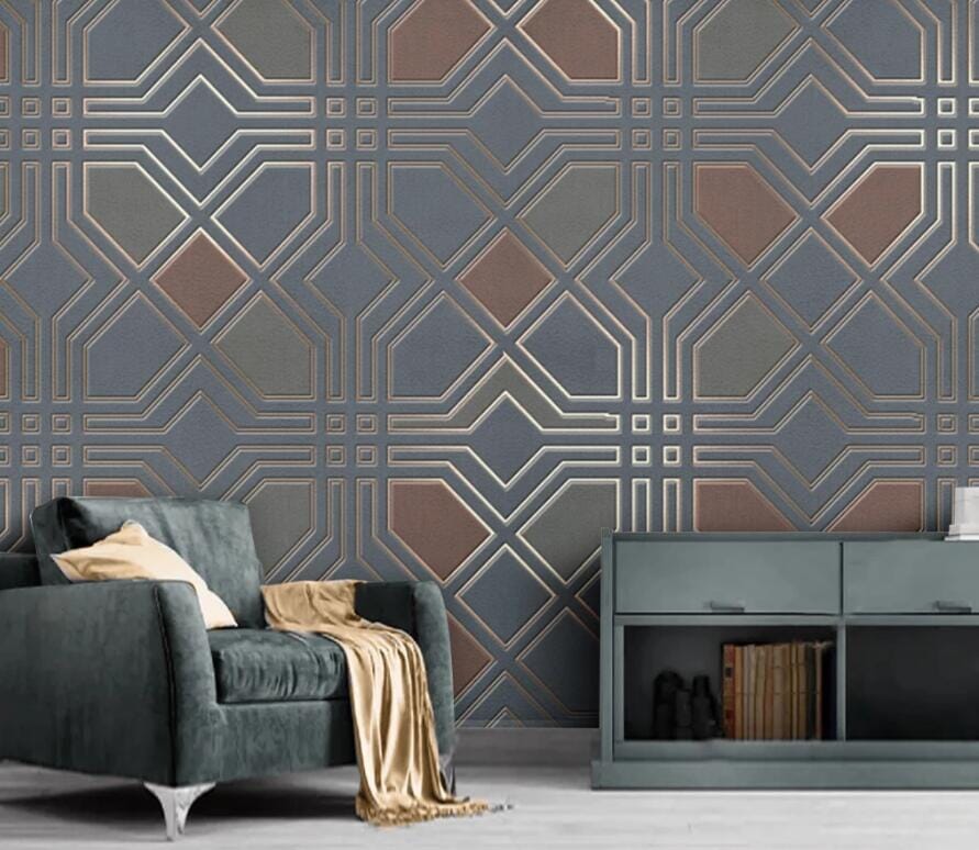 3D Geometric Patchwork 2458 Wall Murals Wallpaper AJ Wallpaper 2 