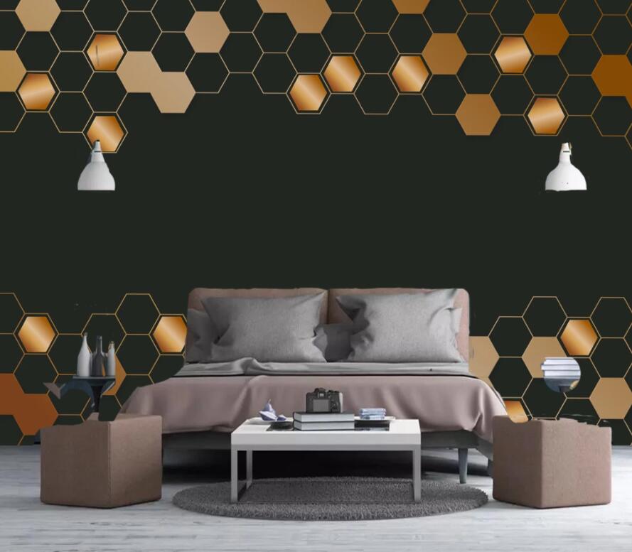 3D Golden Diamond 1854 Wall Murals Wallpaper AJ Wallpaper 2 