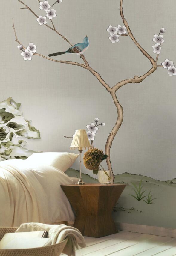 3D Flower Bird 931 Wall Murals Wallpaper AJ Wallpaper 2 