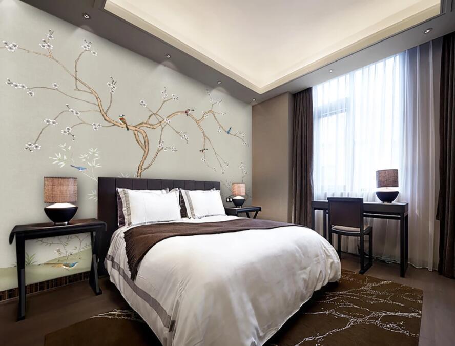 3D Flower Bird 931 Wall Murals Wallpaper AJ Wallpaper 2 