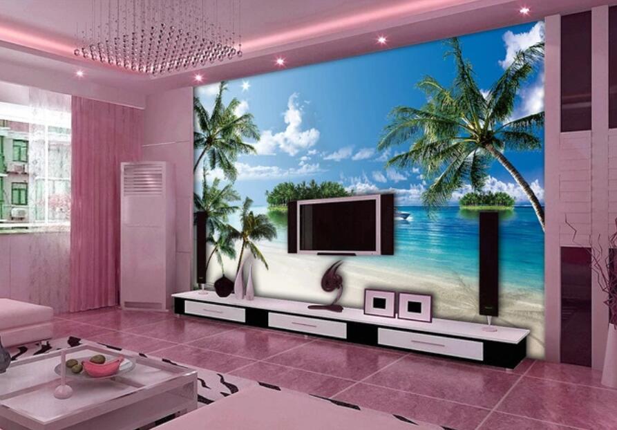 3D Sea Coconut 888 Wall Murals Wallpaper AJ Wallpaper 2 