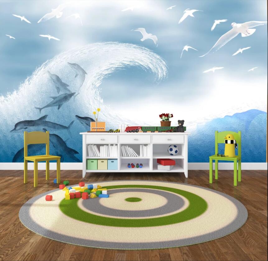 3D Wave Shark 1447 Wall Murals Wallpaper AJ Wallpaper 2 