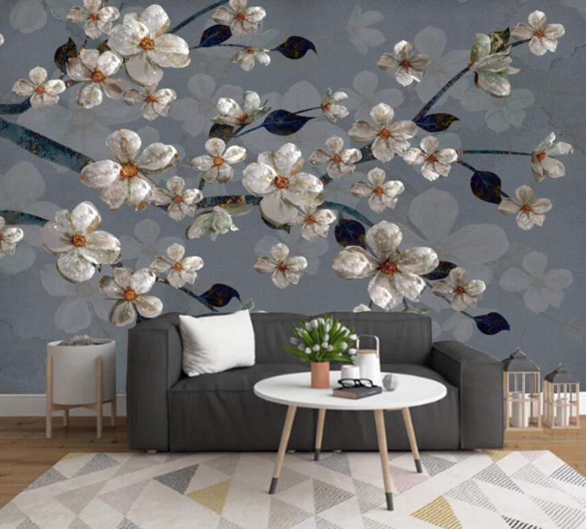 3D Flower Branch 1484 Wall Murals Wallpaper AJ Wallpaper 2 