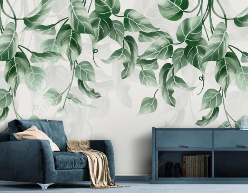 3D Green Leaf 1993 Wall Murals Wallpaper AJ Wallpaper 2 