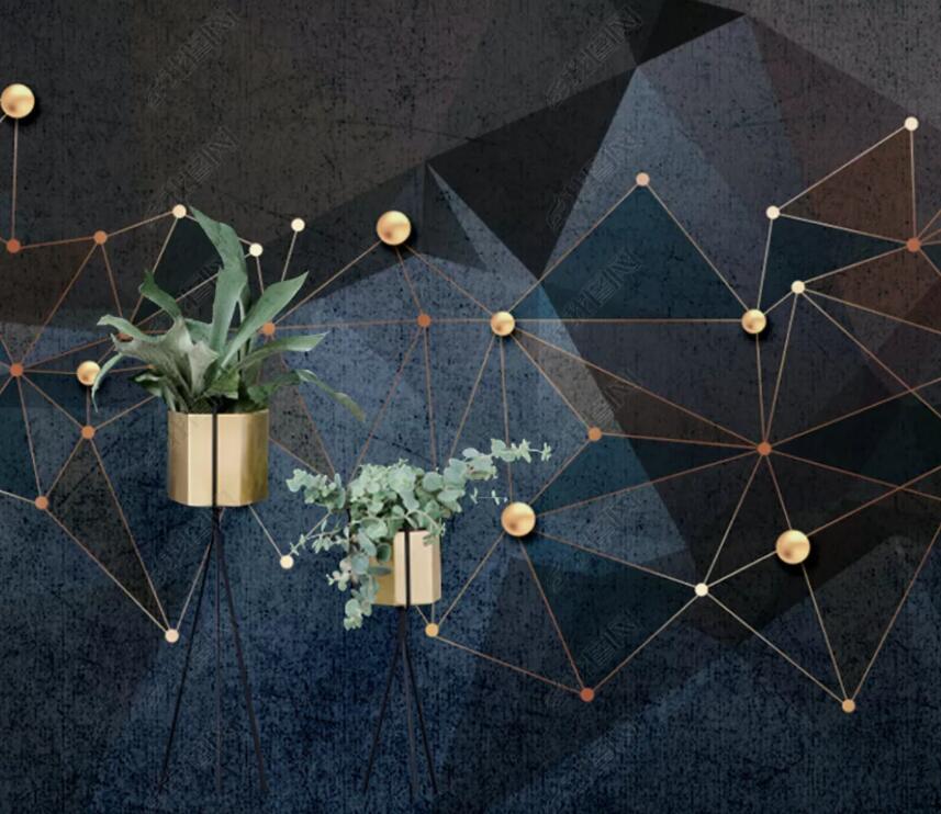 3D Golden Lines 1829 Wall Murals Wallpaper AJ Wallpaper 2 