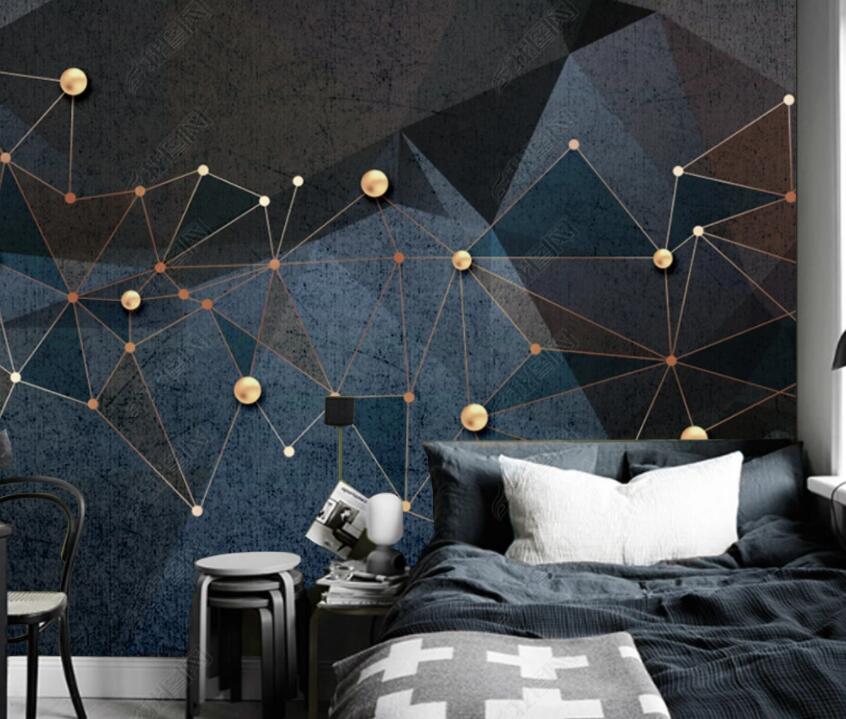 3D Golden Lines 1829 Wall Murals Wallpaper AJ Wallpaper 2 