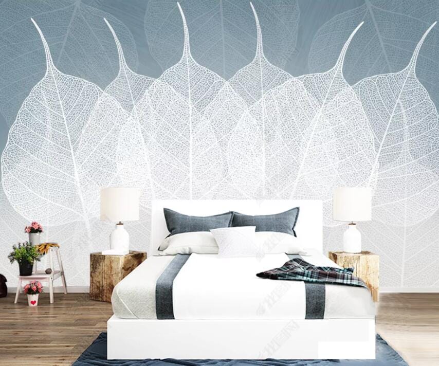 3D White Leaves 2770 Wall Murals Wallpaper AJ Wallpaper 2 
