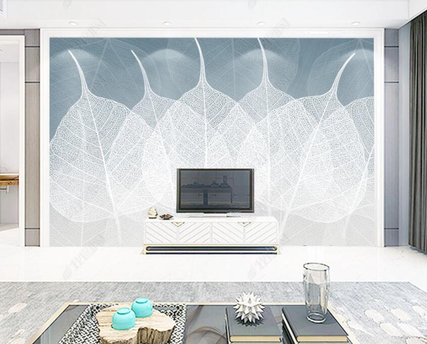 3D White Leaves 1779 Wall Murals Wallpaper AJ Wallpaper 2 