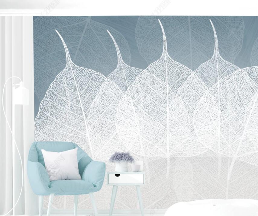 3D White Leaves 1779 Wall Murals Wallpaper AJ Wallpaper 2 