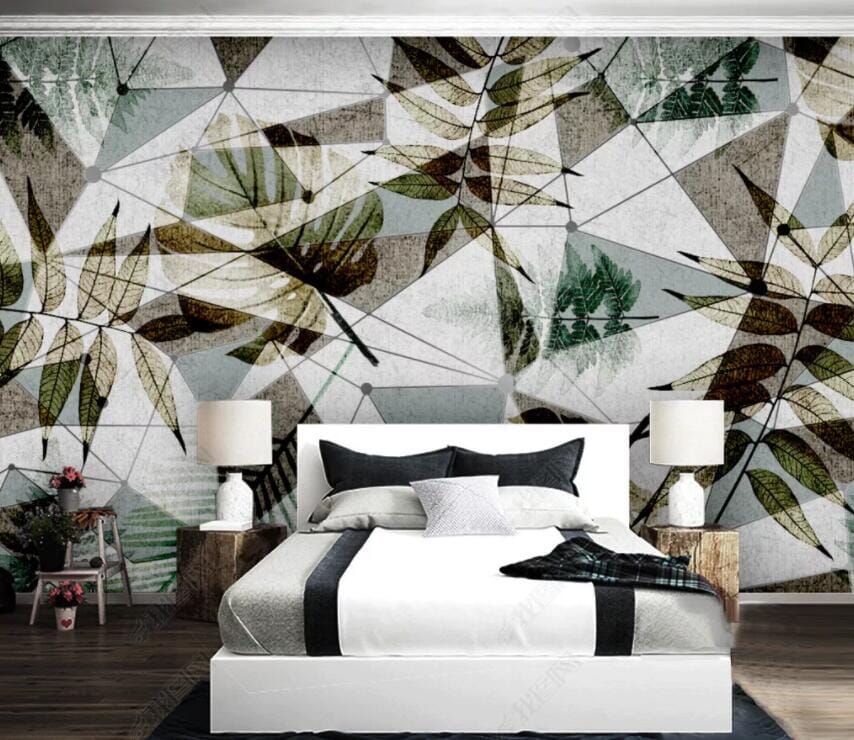 3D Leaves Triangle 2765 Wall Murals Wallpaper AJ Wallpaper 2 