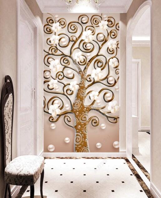 3D Golden Tree 2239 Wall Murals