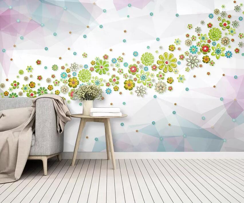 3D Colored Flowers 2186 Wall Murals