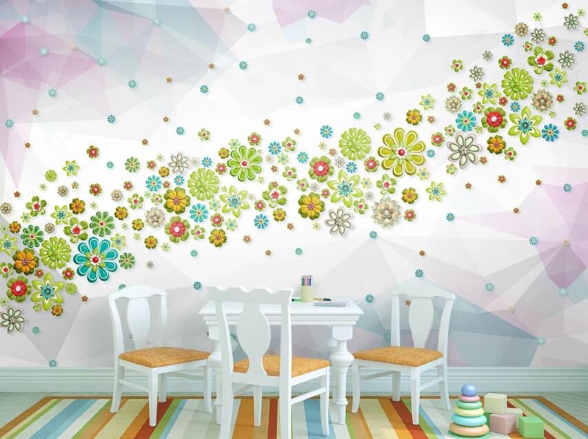3D Colored Flowers 909 Wall Murals Wallpaper AJ Wallpaper 2 