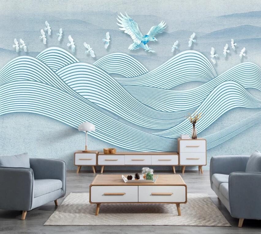 3D Blue Wave 851 Wall Murals Wallpaper AJ Wallpaper 2 