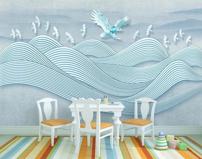 3D Blue Wave 851 Wall Murals Wallpaper AJ Wallpaper 2 