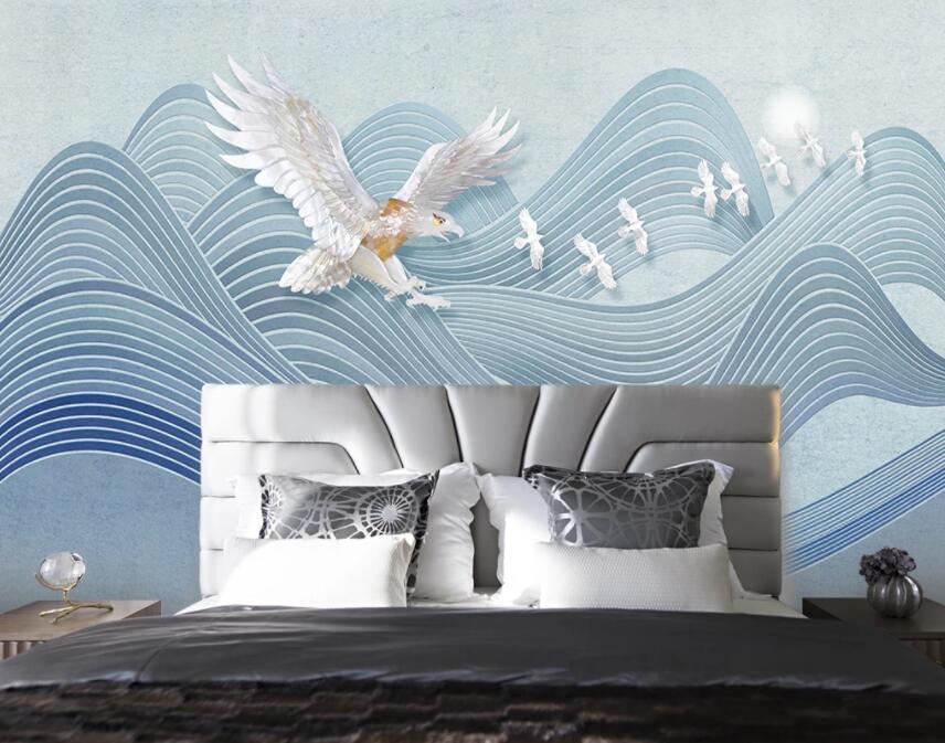 3D Wavy Bird 758 Wall Murals Wallpaper AJ Wallpaper 2 