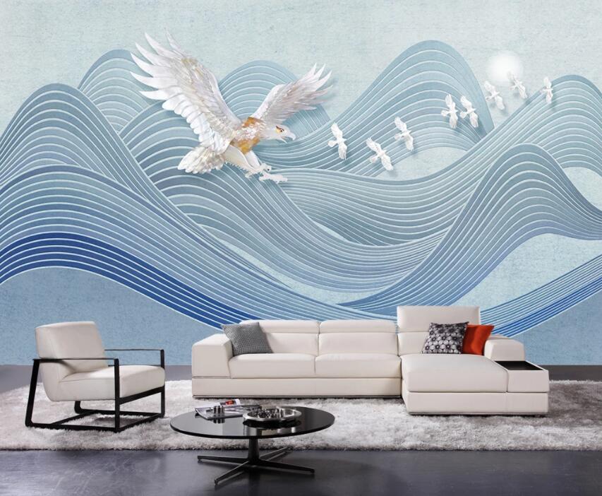 3D Wavy Bird 758 Wall Murals Wallpaper AJ Wallpaper 2 