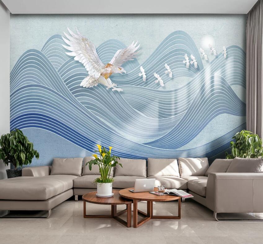 3D Wavy Bird 758 Wall Murals Wallpaper AJ Wallpaper 2 