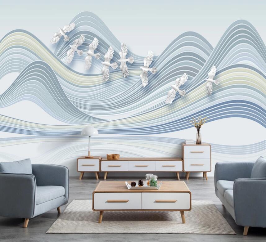3D Wavy Lines 694 Wall Murals Wallpaper AJ Wallpaper 2 