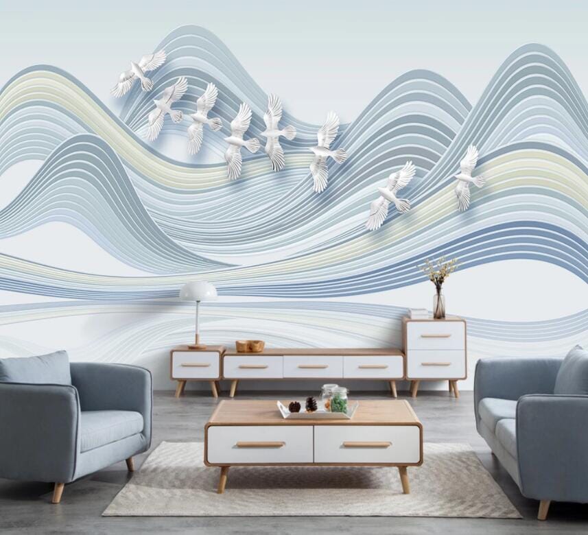 3D White Flying Bird 2106 Wall Murals Wallpaper AJ Wallpaper 2 