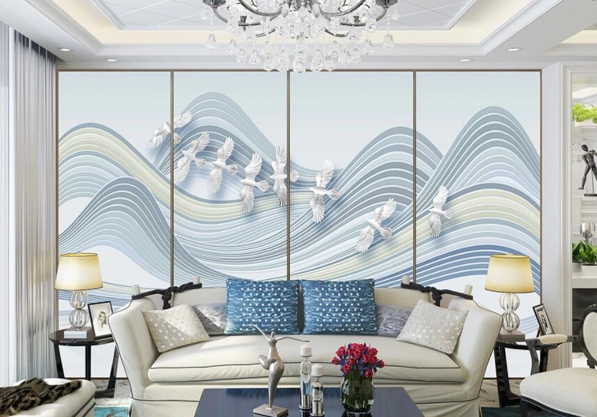 3D Wavy Lines 694 Wall Murals Wallpaper AJ Wallpaper 2 