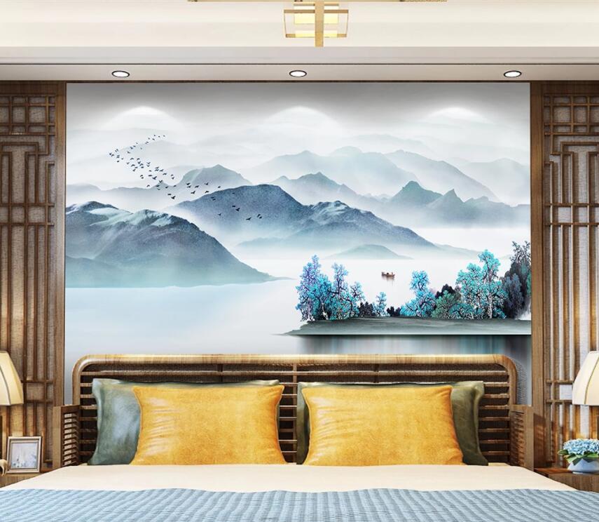 3D Water Mountain 554 Wall Murals Wallpaper AJ Wallpaper 2 