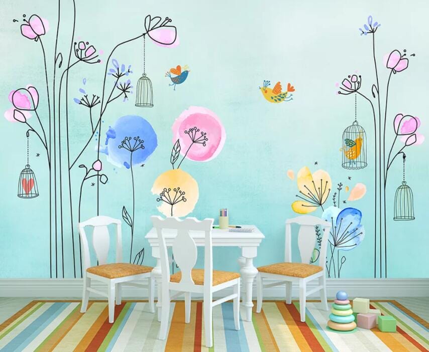 3D Colored Flowers 1818 Wall Murals Wallpaper AJ Wallpaper 2 
