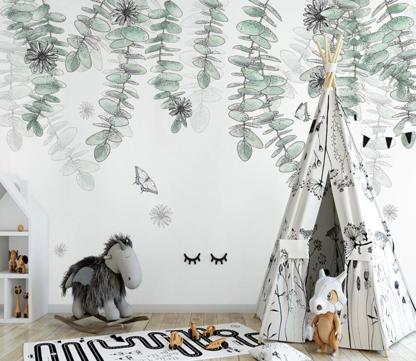 3D Green Leaf 1359 Wall Murals Wallpaper AJ Wallpaper 2 