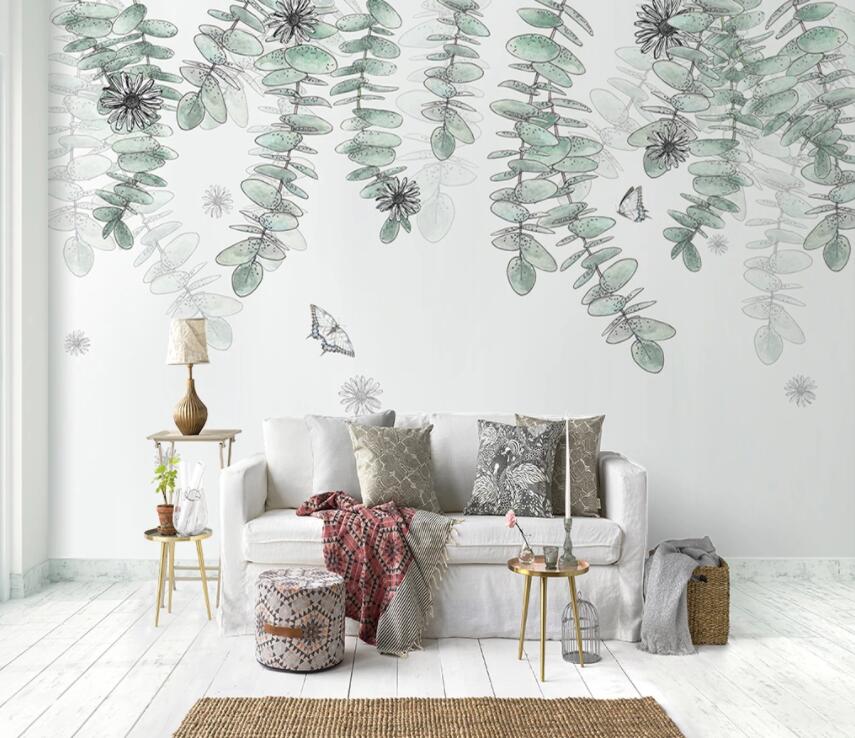 3D Green Leaf 1359 Wall Murals Wallpaper AJ Wallpaper 2 