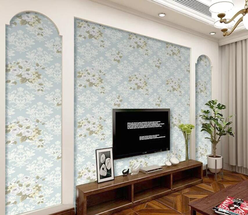 3D Blue Flower 2437 Wall Murals Wallpaper AJ Wallpaper 2 
