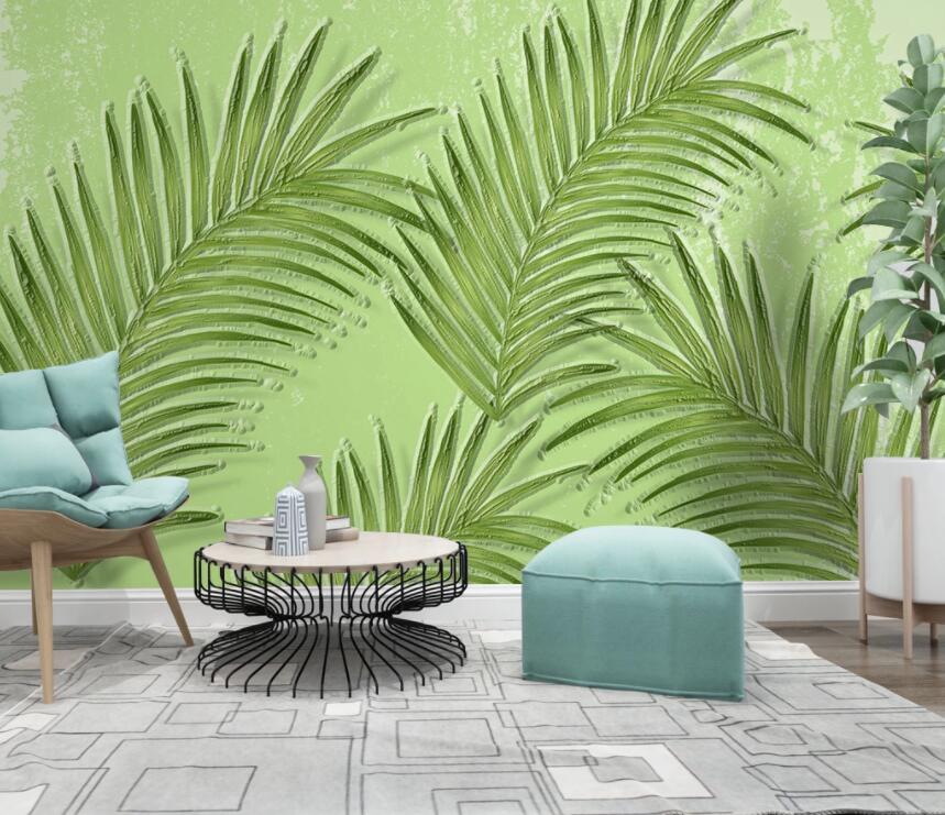 3D Green Leaf 2040 Wall Murals Wallpaper AJ Wallpaper 2 