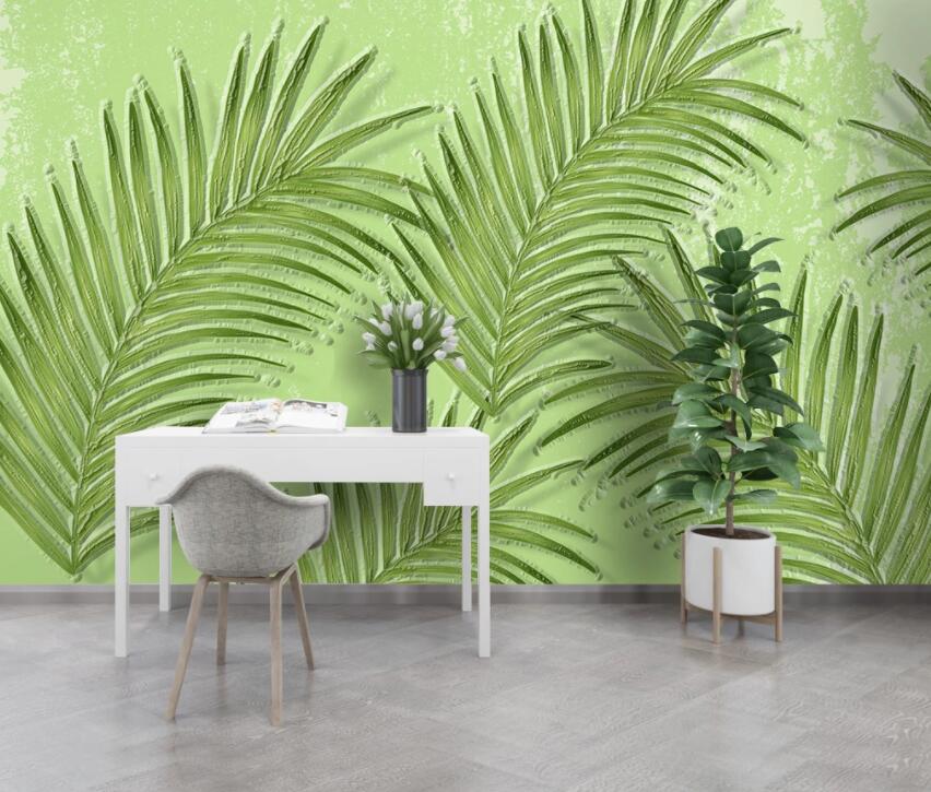 3D Green Leaf 2040 Wall Murals Wallpaper AJ Wallpaper 2 