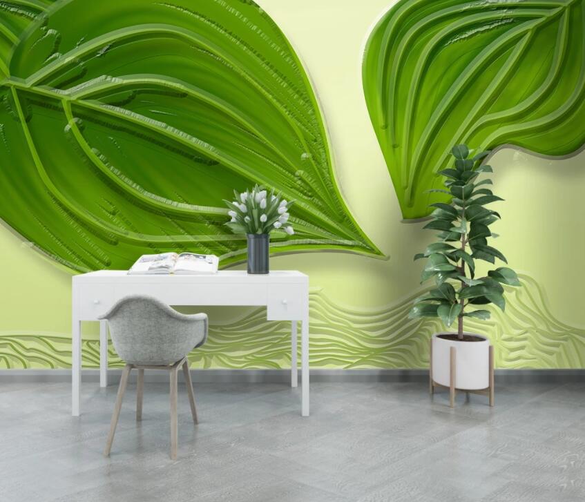 3D Green Leaf 2047 Wall Murals Wallpaper AJ Wallpaper 2 