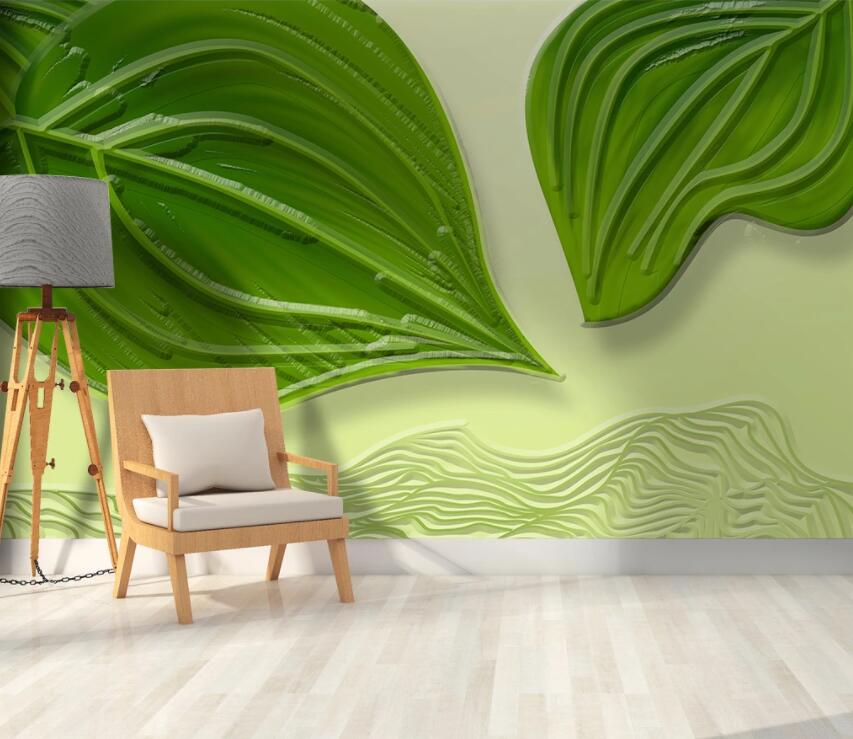 3D Green Leaf 2047 Wall Murals Wallpaper AJ Wallpaper 2 