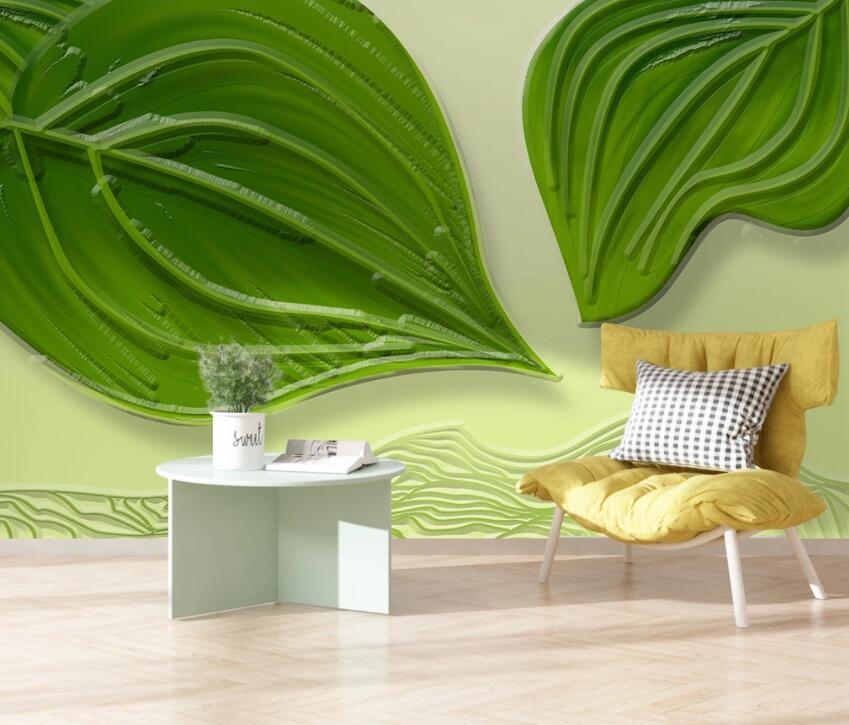 3D Green Leaf 2047 Wall Murals Wallpaper AJ Wallpaper 2 