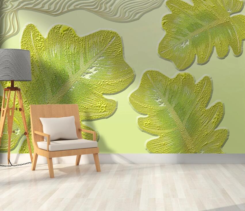 3D Green Leaf 2046 Wall Murals Wallpaper AJ Wallpaper 2 