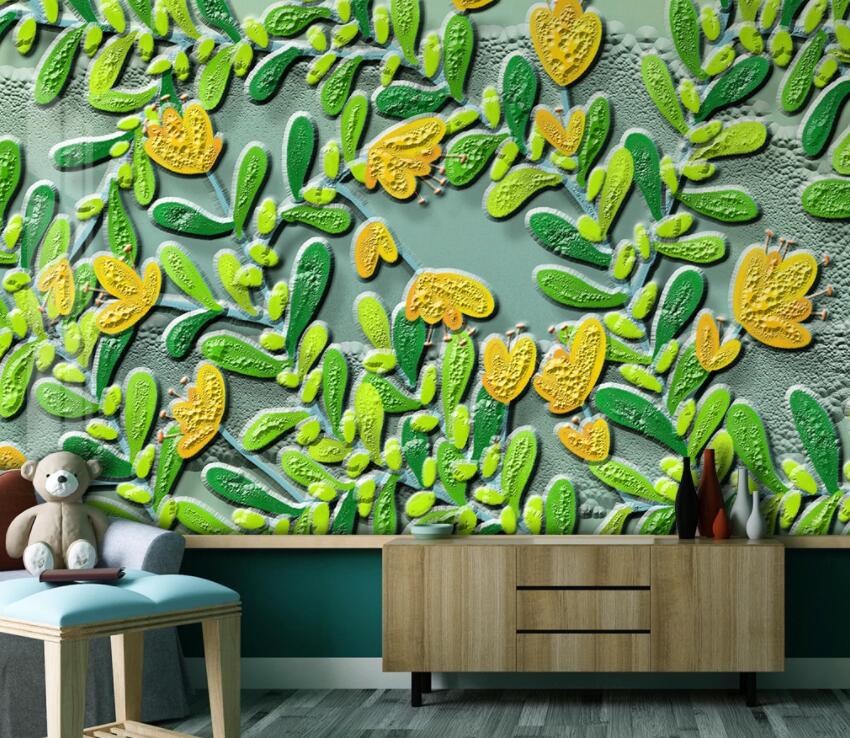 3D Green Leaf 2024 Wall Murals Wallpaper AJ Wallpaper 2 
