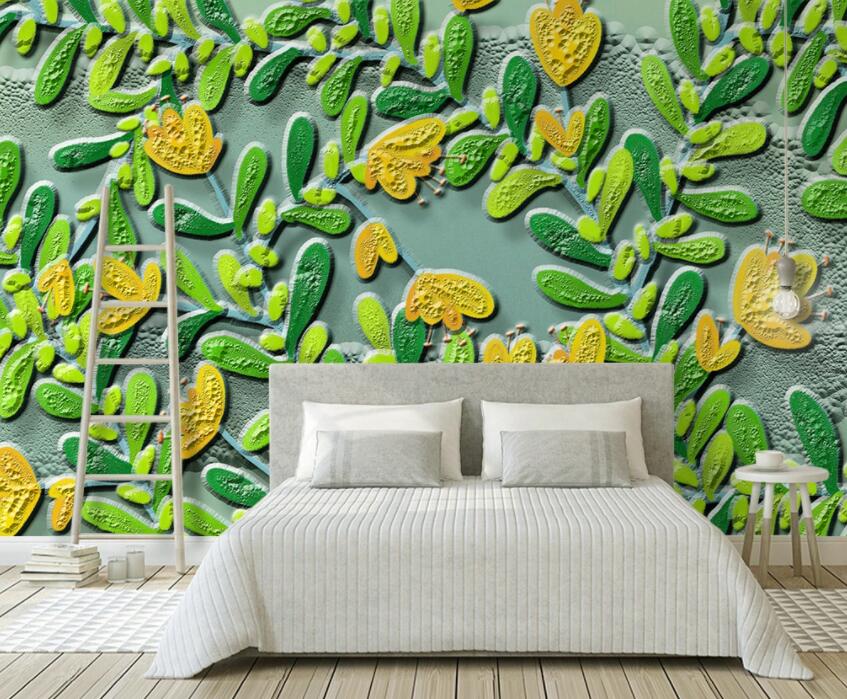 3D Green Leaf 2024 Wall Murals Wallpaper AJ Wallpaper 2 