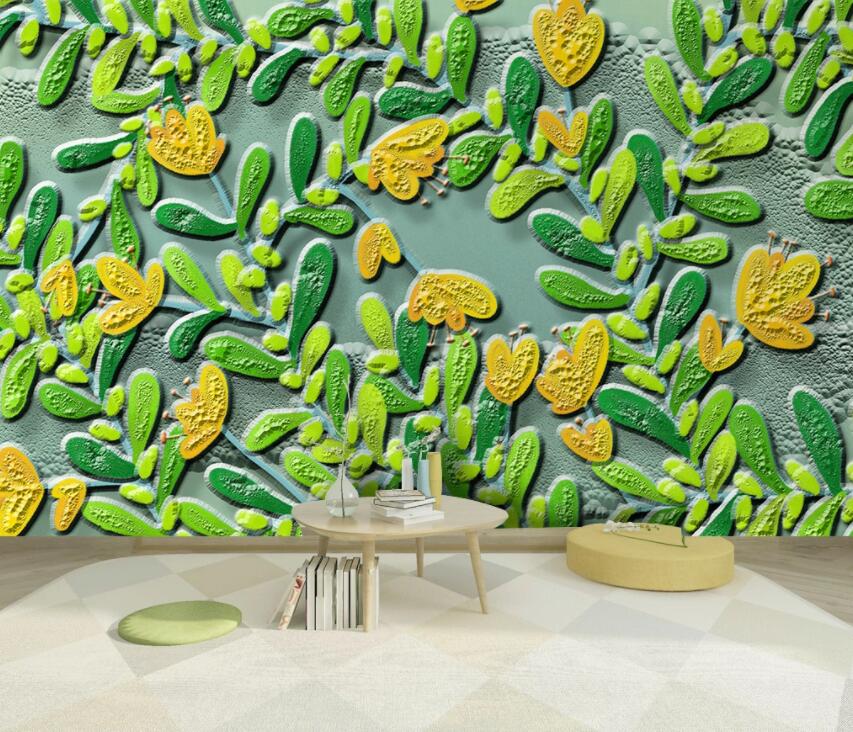 3D Green Leaf 2024 Wall Murals Wallpaper AJ Wallpaper 2 
