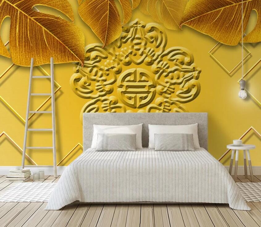 3D Yellow Pattern 3039 Wall Murals Wallpaper AJ Wallpaper 2 