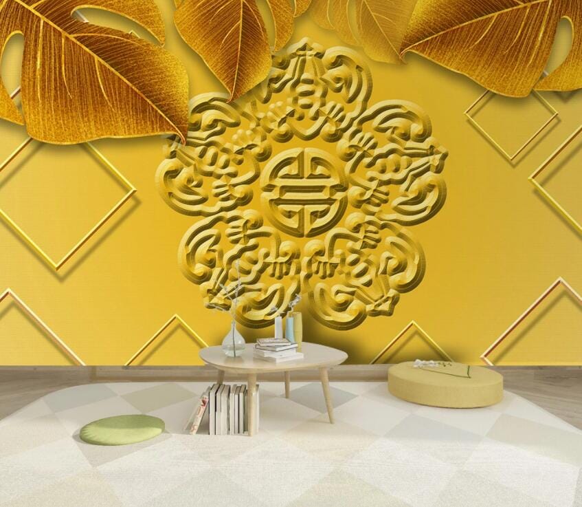 3D Yellow Pattern 3039 Wall Murals Wallpaper AJ Wallpaper 2 
