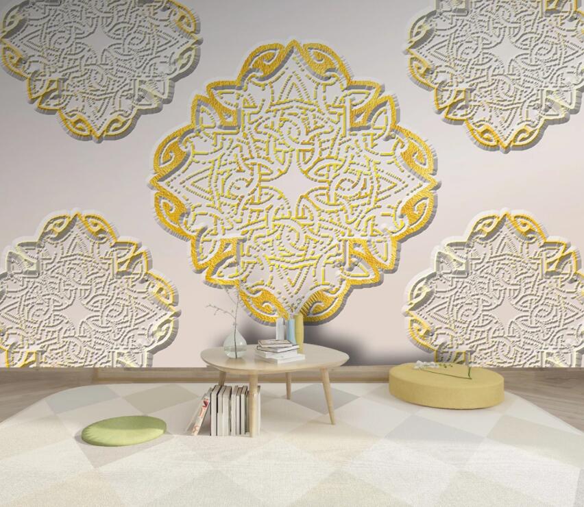 3D Golden Pattern 2010 Wall Murals Wallpaper AJ Wallpaper 2 