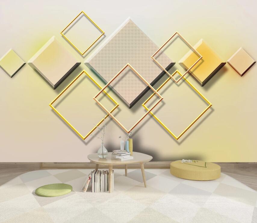 3D Rectangular Pattern 1983 Wall Murals Wallpaper AJ Wallpaper 2 