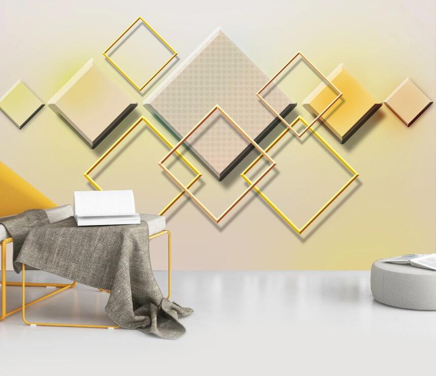 3D Rectangular Pattern 1983 Wall Murals Wallpaper AJ Wallpaper 2 