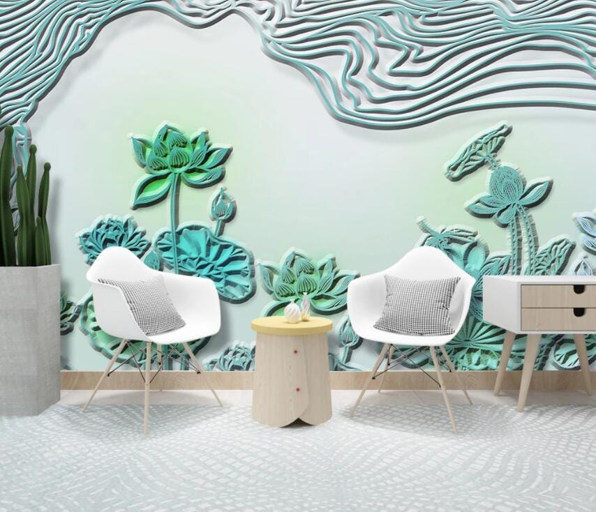 3D Carving Leaves 2959 Wall Murals Wallpaper AJ Wallpaper 2 