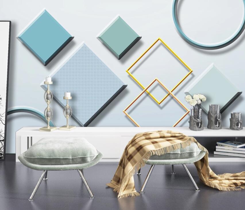 3D Colored Square 1988 Wall Murals Wallpaper AJ Wallpaper 2 