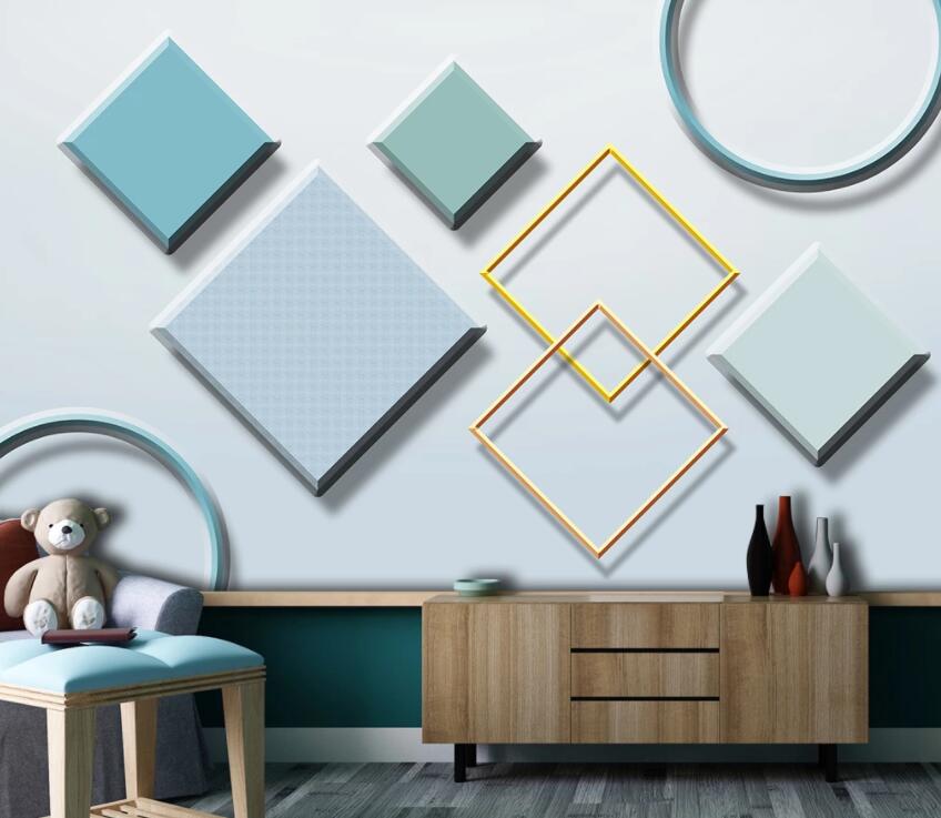 3D Colored Square 1988 Wall Murals Wallpaper AJ Wallpaper 2 